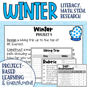Preview of Winter Themed Makerspace Project Based Learning and Enrichment Task Cards
