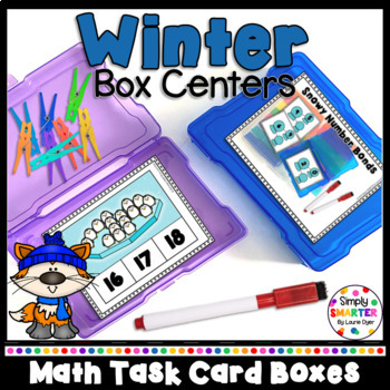 Preview of Winter Themed Math Box Centers For Kindergarten