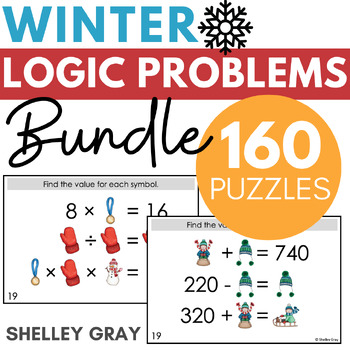 Preview of Winter-Themed Math Logic Problems Bundle, Problem-Solving and Critical Thinking