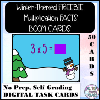 Preview of Winter-Themed Multiplication Facts (2-12) Boom Cards FREEBIE