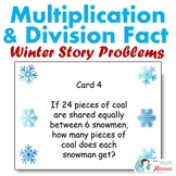 Winter Themed Multiplication and Division Word Problem Task Cards