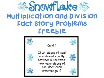 Preview of Winter Themed Multiplication and Division Word Problem Task Cards FREE PREVIEW