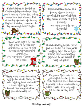 Winter Themed Multiplying and Dividing Decimal Task Cards by Connelly ...