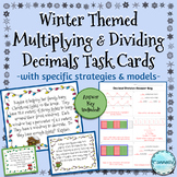 Winter Themed Multiplying and Dividing Decimal Task Cards