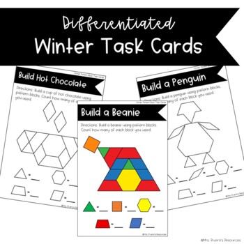 Preview of Winter Themed Pattern Block Task Cards