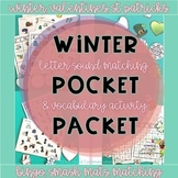 Winter Themed Pocket Packet Games for Language and Letter 