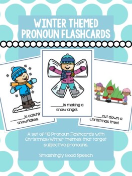 Preview of Winter Themed Pronoun Flashcards