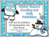 Winter Printable Reading and Math for Kindergarten and Fir