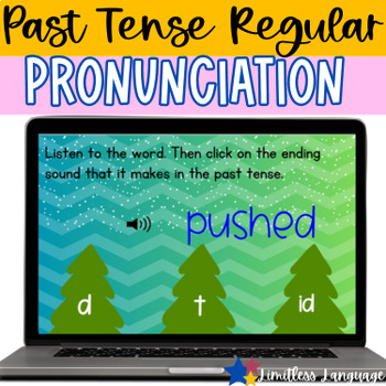 Preview of Winter Themed Regular Past Tense Pronunciation BOOM Cards for ESL