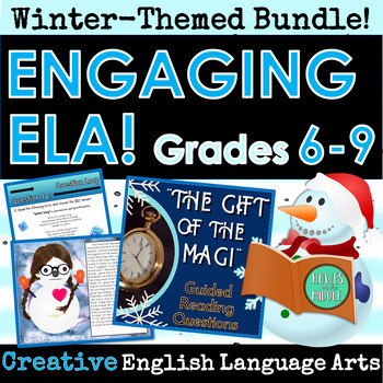 Preview of Winter Themed Resources and Lessons Middle School ELA Skills