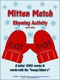 Winter Themed Rhyming Activity - Mitten Match (CVC and CVC