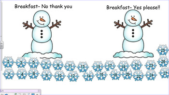 Preview of Winter Themed SMART Notebook Student Breakfast or Lunch Count