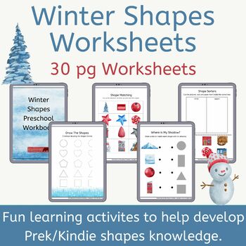 Preview of Shapes Morning Work for Winter in Preschool and Kindergarten