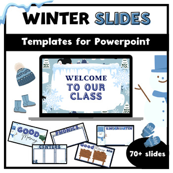 Preview of Winter Themed Slides Template for Powerpoint: January | Winter