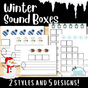 Preview of Winter Themed Sound Boxes - Phonemic Awareness - Spelling Boxes