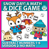 Winter Themed Subtraction Dice Game