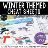 Winter Themed Word Lists | Themed Cheat Sheets for Speech Therapy