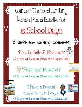 Preview of Winter Themed Writing Lesson Plans for 19 School Days!