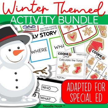 Preview of Winter Themed Writing, Math and PreVocational Activities (Special Ed Ready)