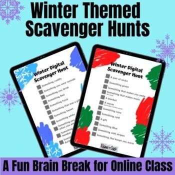 Preview of Winter Themed Zoom Scavenger Hunt for Students - Game for Online Class!