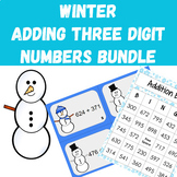 Winter 3 Digit Addition with Regrouping Bundle