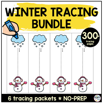 Preview of Winter Tracing Lines Worksheets BUNDLE for Toddler and Preschool