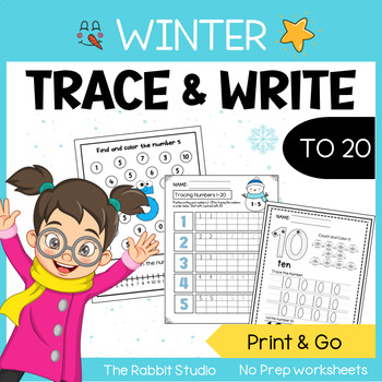 Winter Tracing Numbers 0-20|Tracing and Writing Numbers 1-20 | TPT