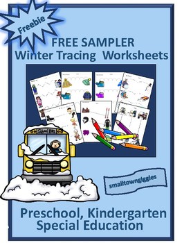 Preview of Free Winter Tracing Worksheets Kindergarten Special Education Morning Work