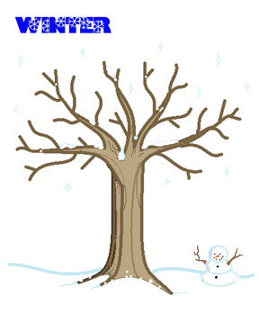 Winter Tree Picture for Classroom / Therapy Use - Great Winter Tree Clipart