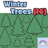 Winter Tree Outlines - Christmas Season Arts and Crafts