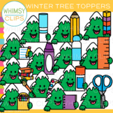 Winter Tree School Supply Page Toppers Clip Art