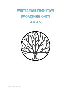 Preview of Winter Tree Symmetry - 4.G.A.3 - Worksheet ONLY