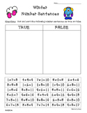 Winter True or False Addition and Subtraction Sorting Acti