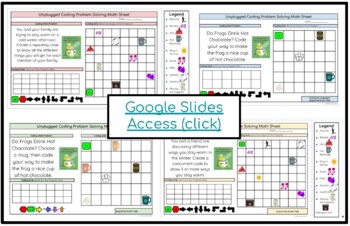 Preview of Winter Unplugged Coding Digital (Google Slides)