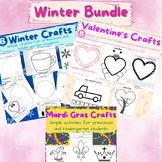 Winter/Valentine's Day/Mardi Gras Crafts for Preschool and