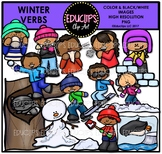 Winter Verbs Clip Art Bundle {Educlips Clipart}