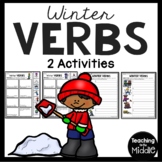 Winter Verbs Fill-in-the-Blank Matching Worksheet Grammar 