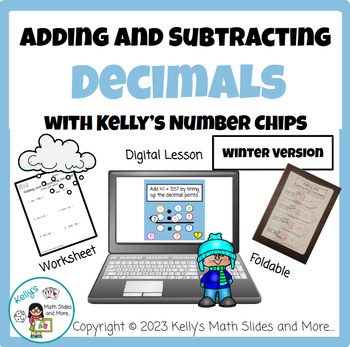 Preview of Winter Version - Math - Adding & Subtracting Decimals - Digital and Printable