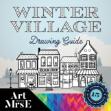 Winter Village Drawing Guide | Cozy Houses and Buildings f