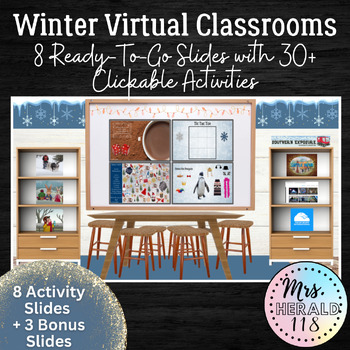 Preview of Winter Virtual Classroom w/ 30+ Activity Links Ready To Go Games Videos Read Alo