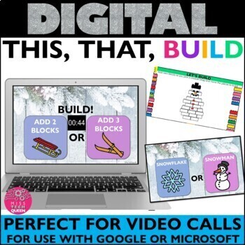 Preview of Winter Virtual Games This or That Digital Building Lego Activity Snow January