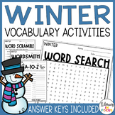 Winter Vocabulary Activities | Winter Word Search Included 