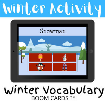 Preview of Winter Vocabulary - BOOM CARDS Distance Learning Digital