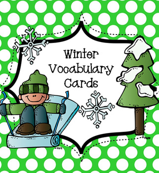 Preview of Winter Vocabulary Cards for Work Stations and Writing