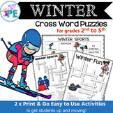 Winter Vocabulary Crossword Puzzles