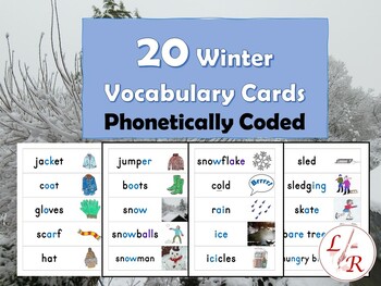 Preview of Winter Vocabulary Flashcards - Phonetically coded