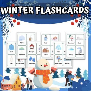 Preview of Winter Vocabulary Flashcards | Winter Word Cards