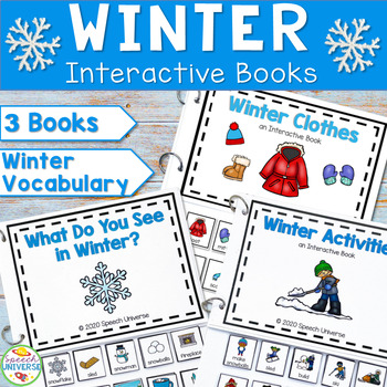 Preview of Winter Vocabulary Interactive Books for Speech Therapy, Special Education