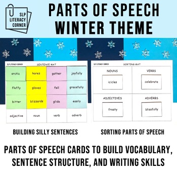 Preview of Winter Vocabulary Parts of Speech Nouns, Verbs, Adjectives, Adverbs