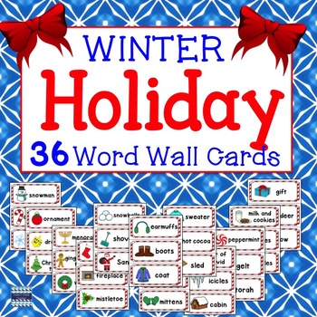 Preview of Winter Vocabulary Picture Word Wall Cards